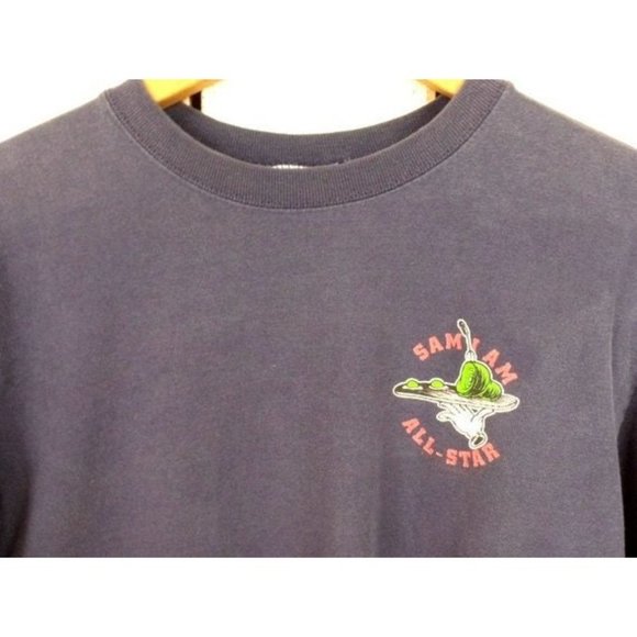90s dark blue Dr Suess Green Eggs and Ham cotton tshirt - Picture 3 of 6